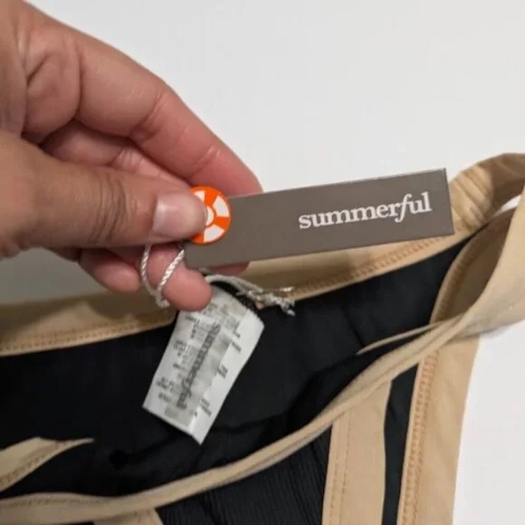 Summerful ribbed- Black and tan Bikini bottom- XS NWT - Picture 2 of 4